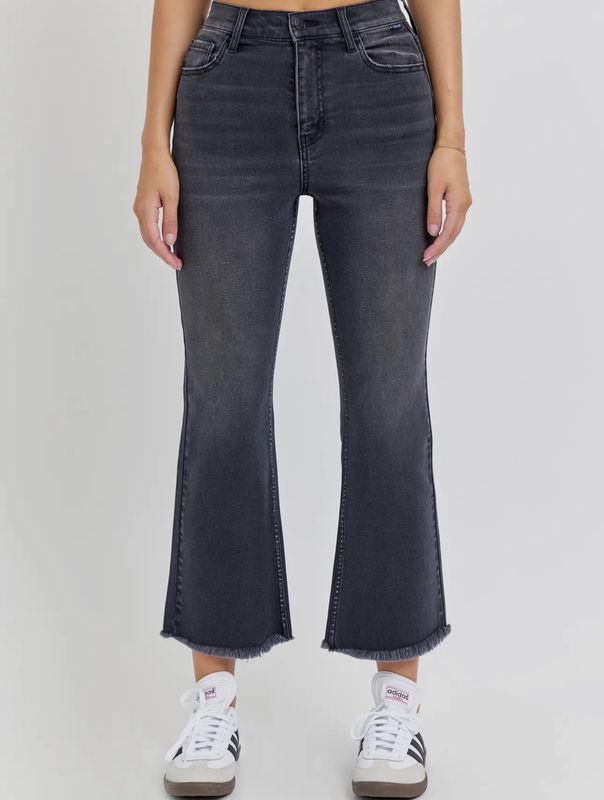 Washed Black HR Crop Flare
