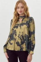 olive green and gold top