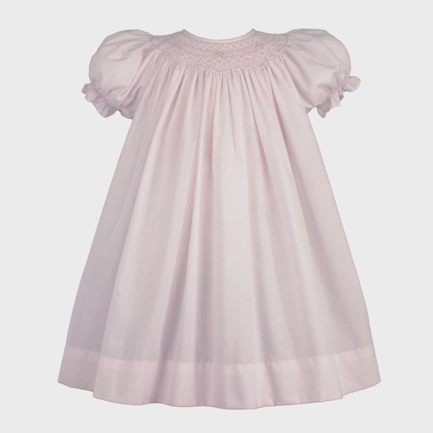 Bishop Smocked Dress with Pearls