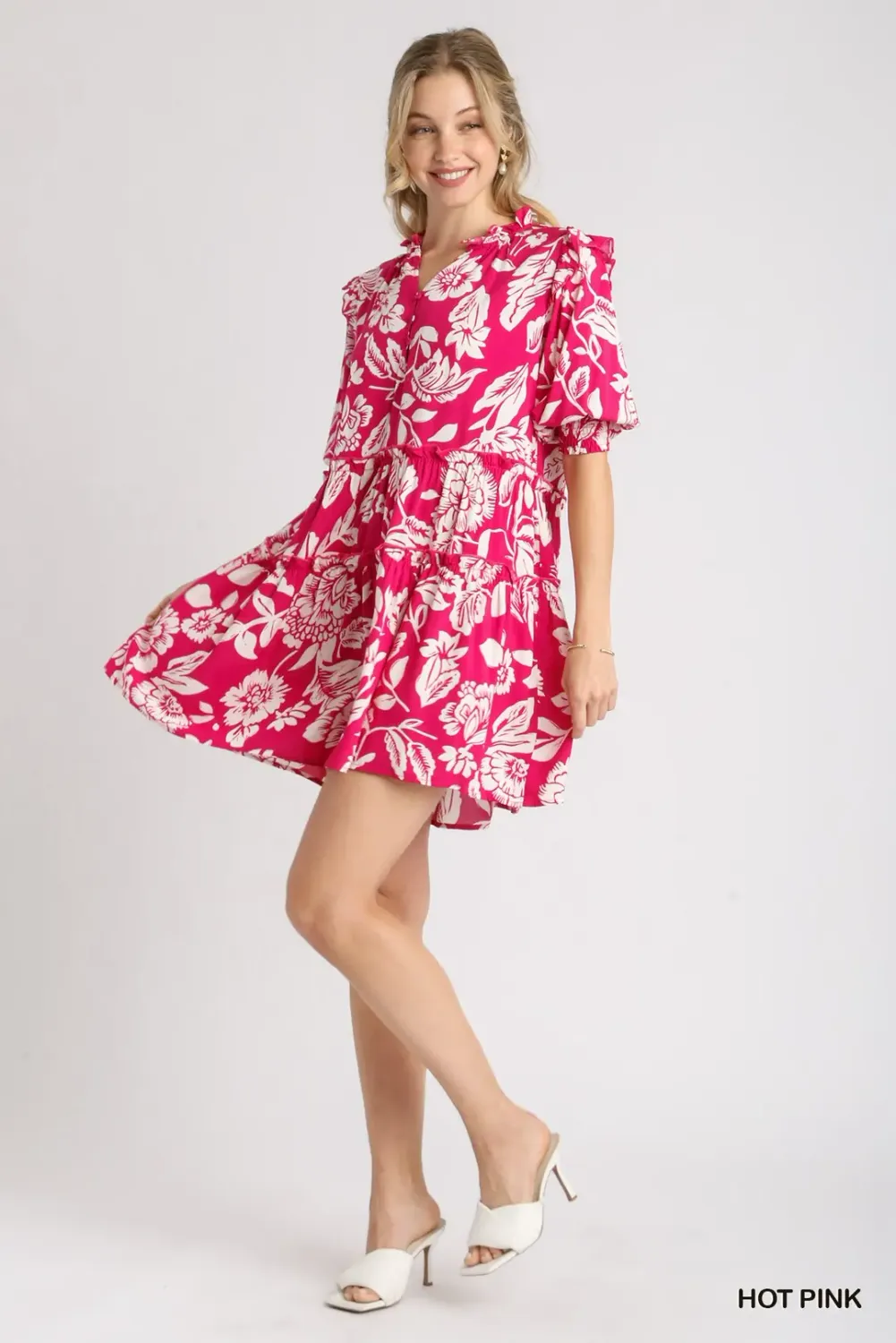 HOT PINK TWO TONE DRESS