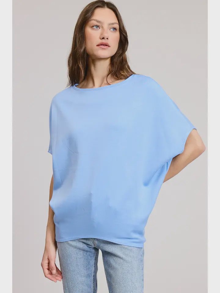 Short Sleeve Scuba Oversized Dolman Top