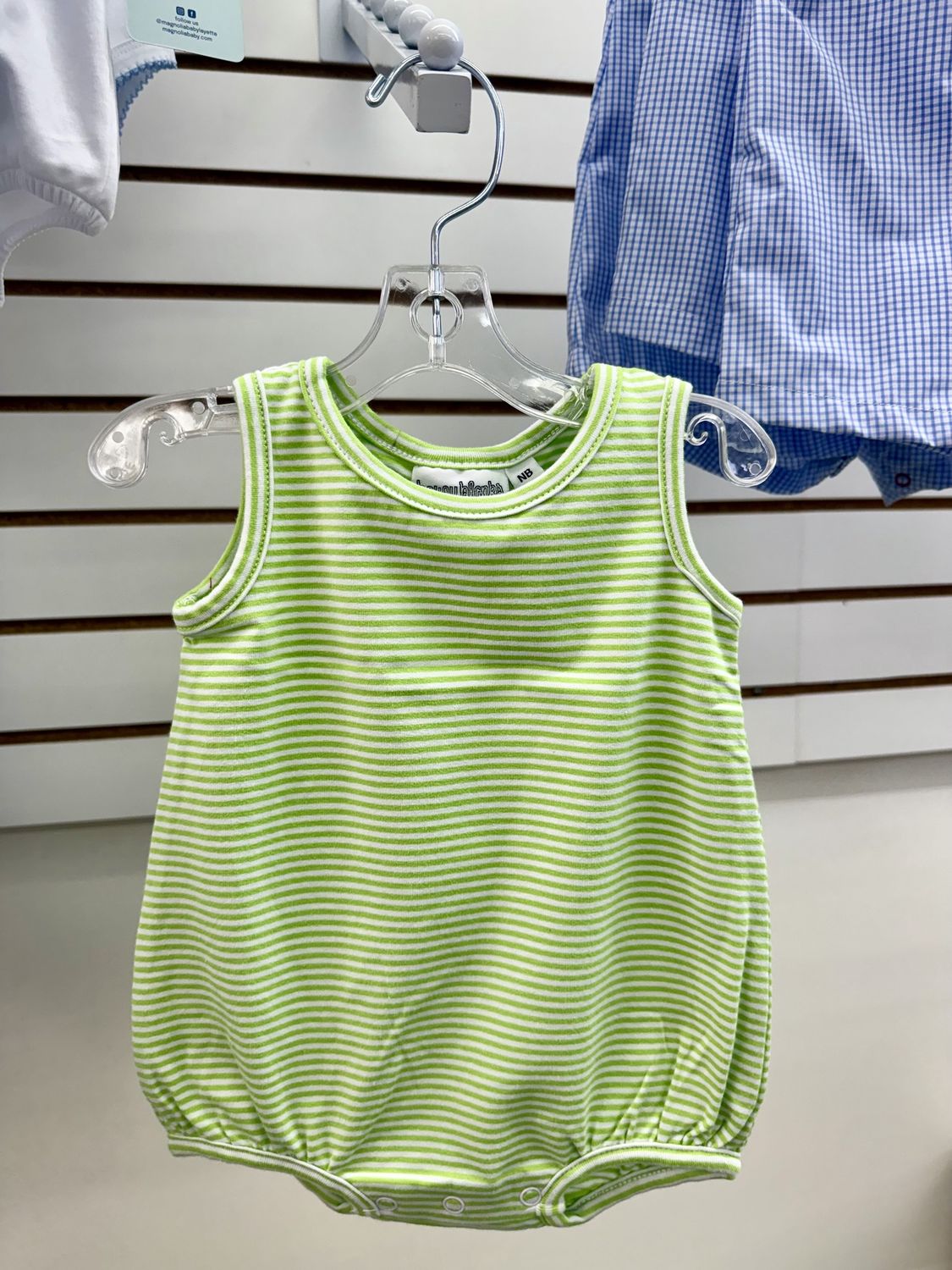 Green Stripe Baby Boy Bubble, Size: NB