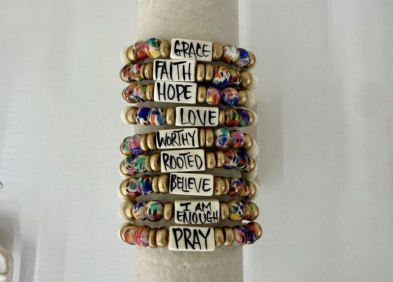 Inspirational Word Beaded Bracelets