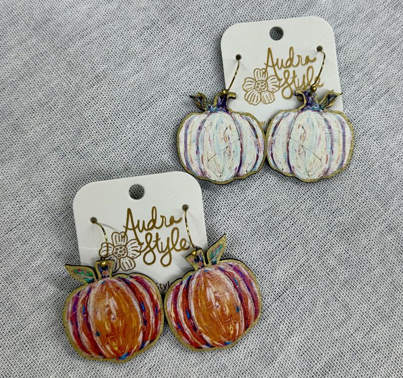 Fall Pumpkin Statement Earrings