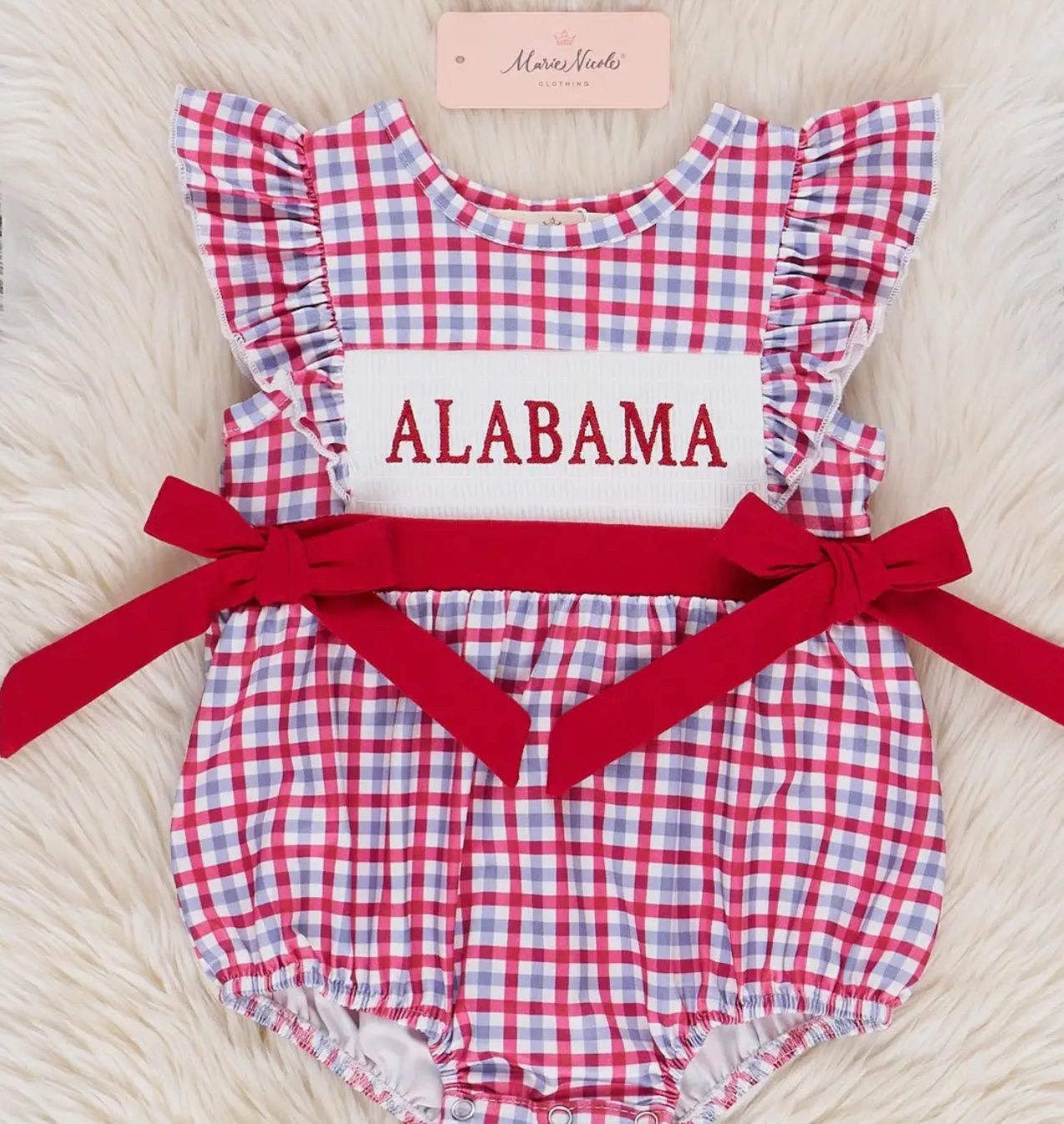 Alabama Smocked Gingham Bubble, Size: 3/6 Months
