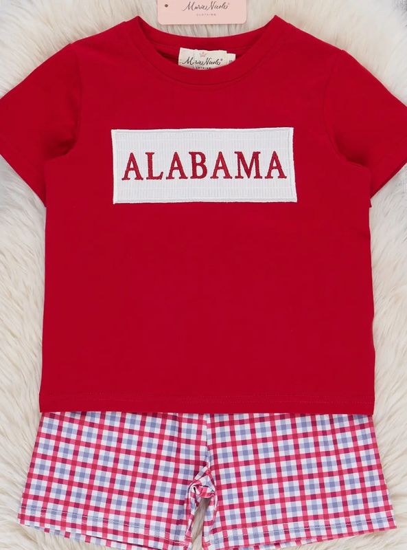 Alabama Smocked Gingham Shorts Set