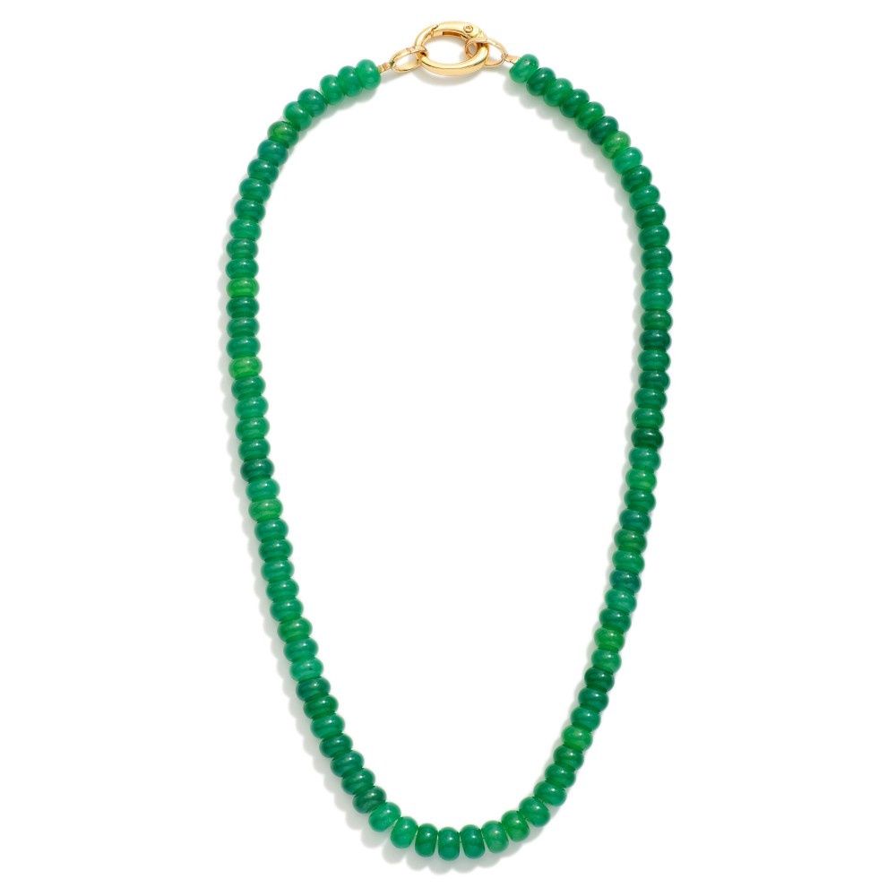 Kelly Green Beaded Necklace