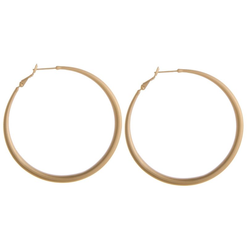 Large Brushed Gold Hoops