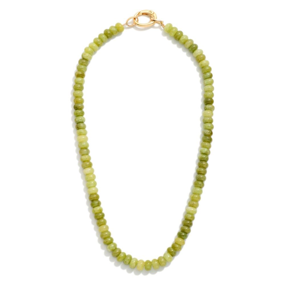 Olive Green Beaded Necklace