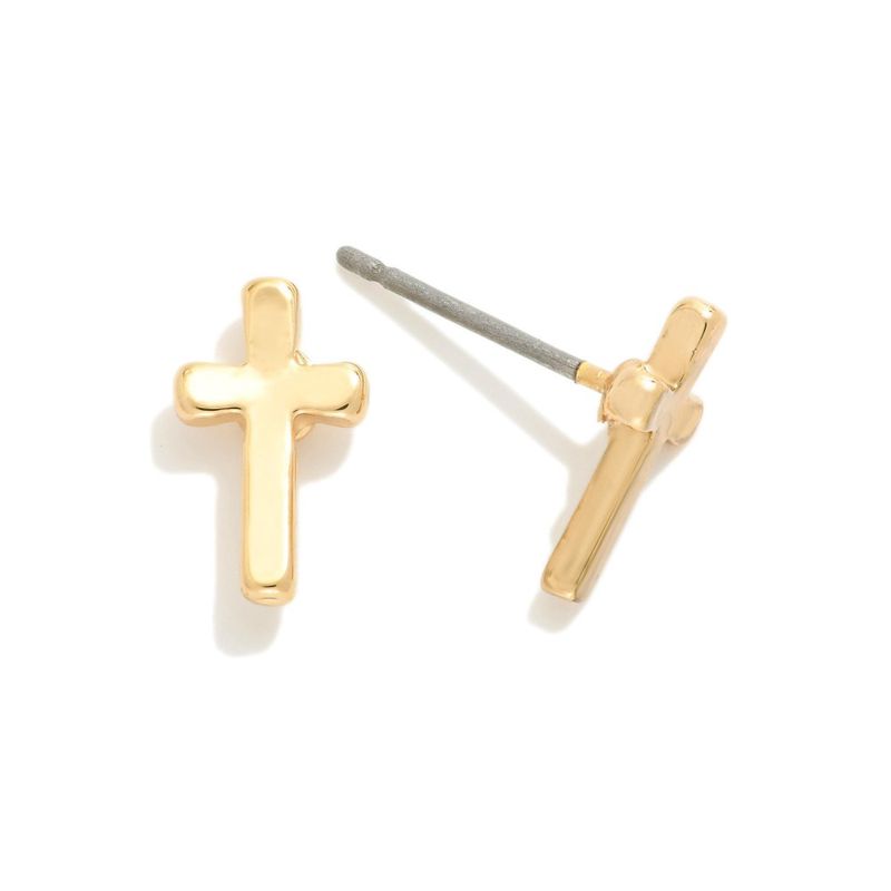 Dainty Gold Cross Studs