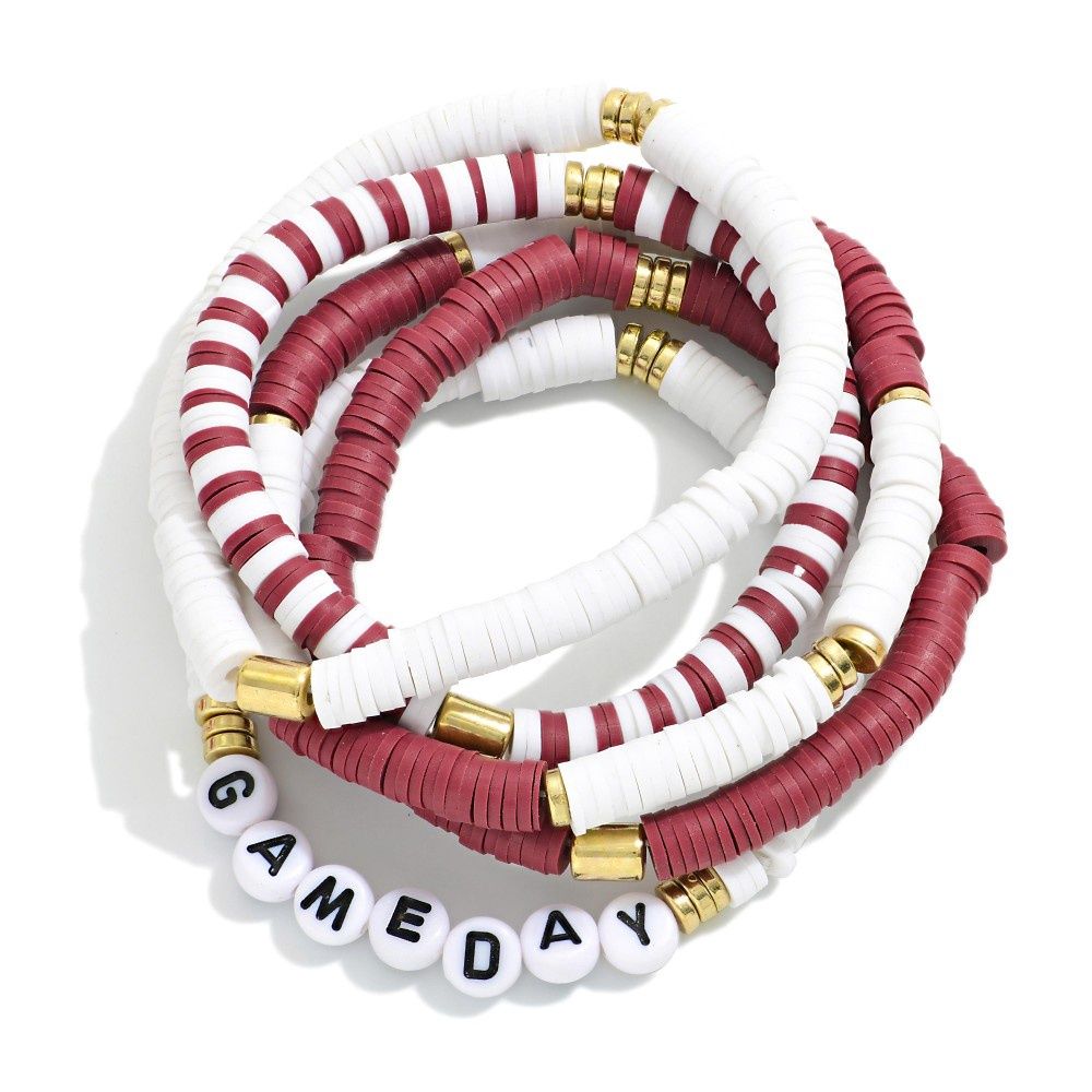Crimson &amp; Gold Gameday Letters Stack