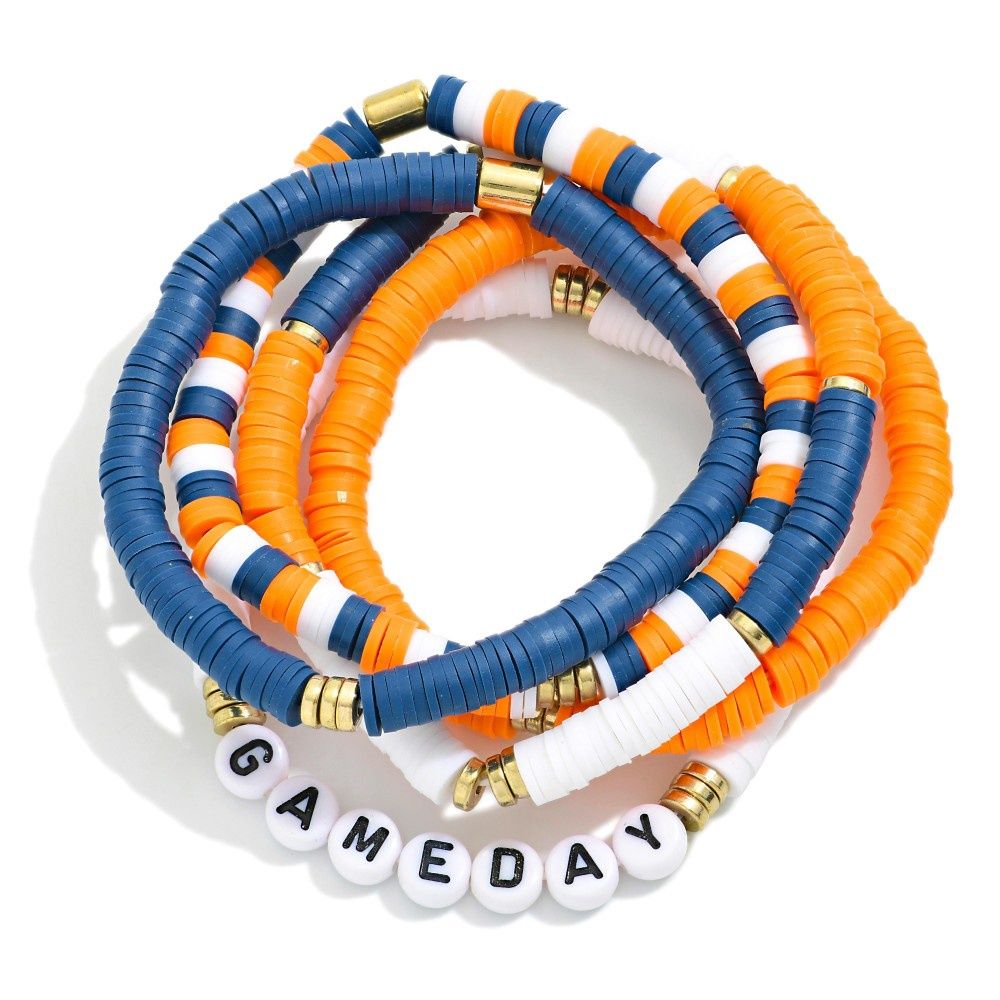 Auburn Gameday Letters Bracelet Stack