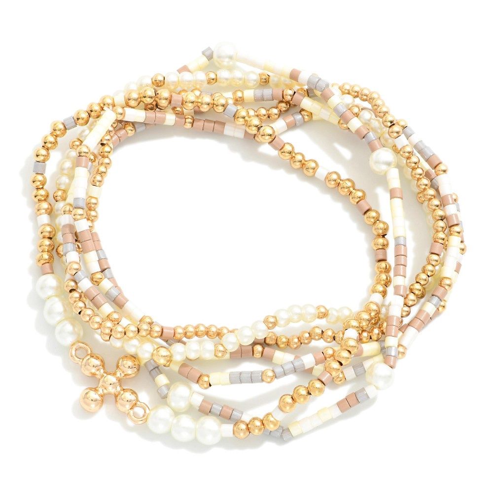 Mauve &amp; Gold Bracelet Stack