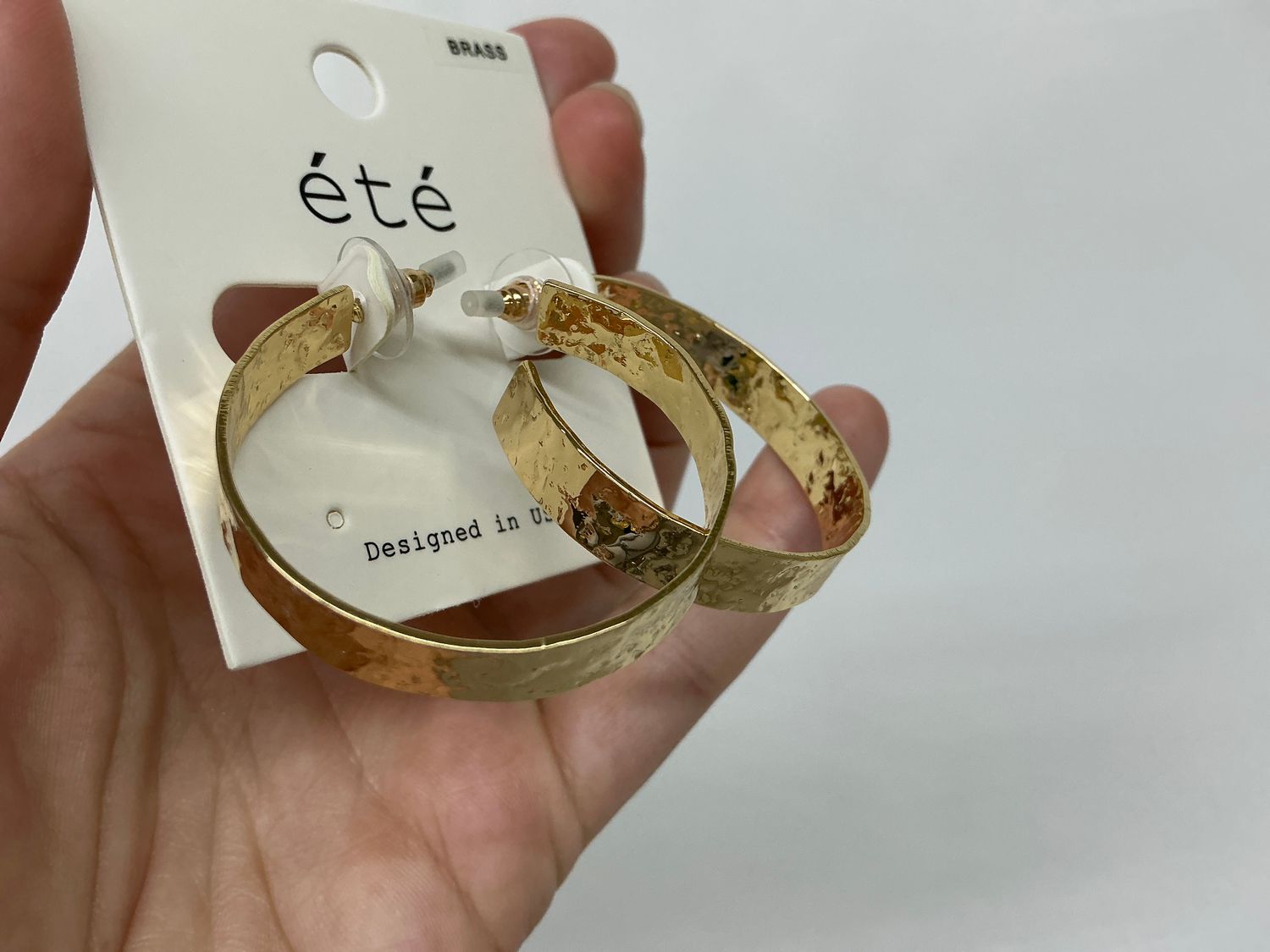 Flat Hammered Hoop, COLOR: Gold
