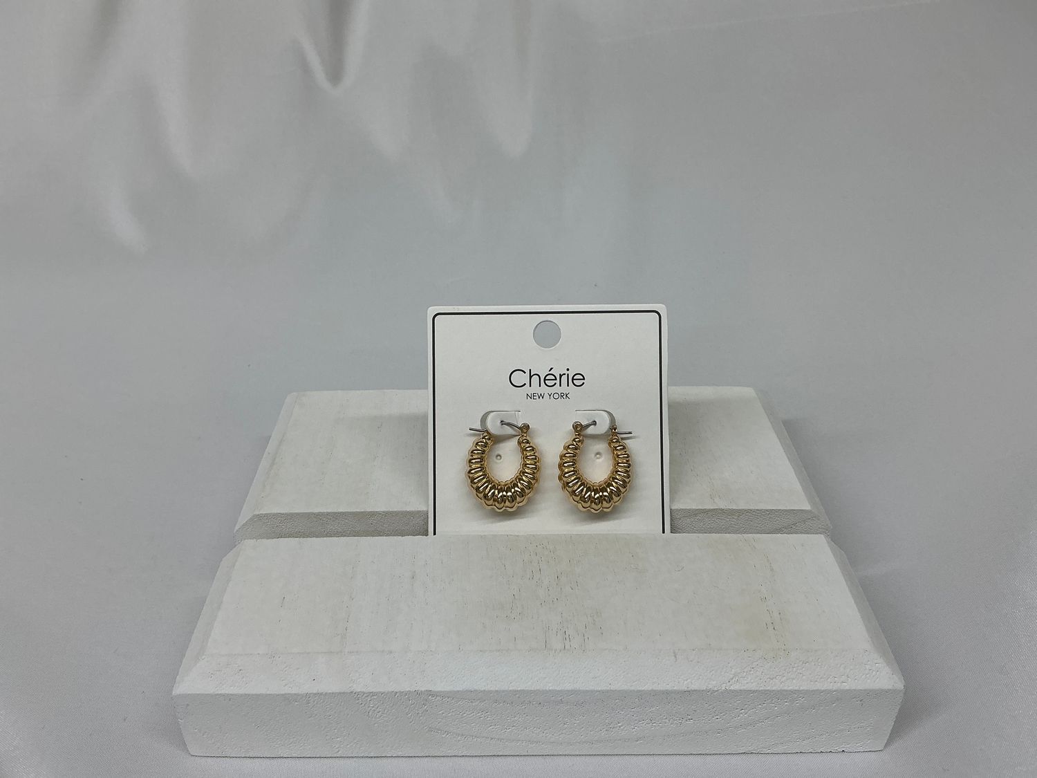 Gold Pin Catch Hoop Earrings