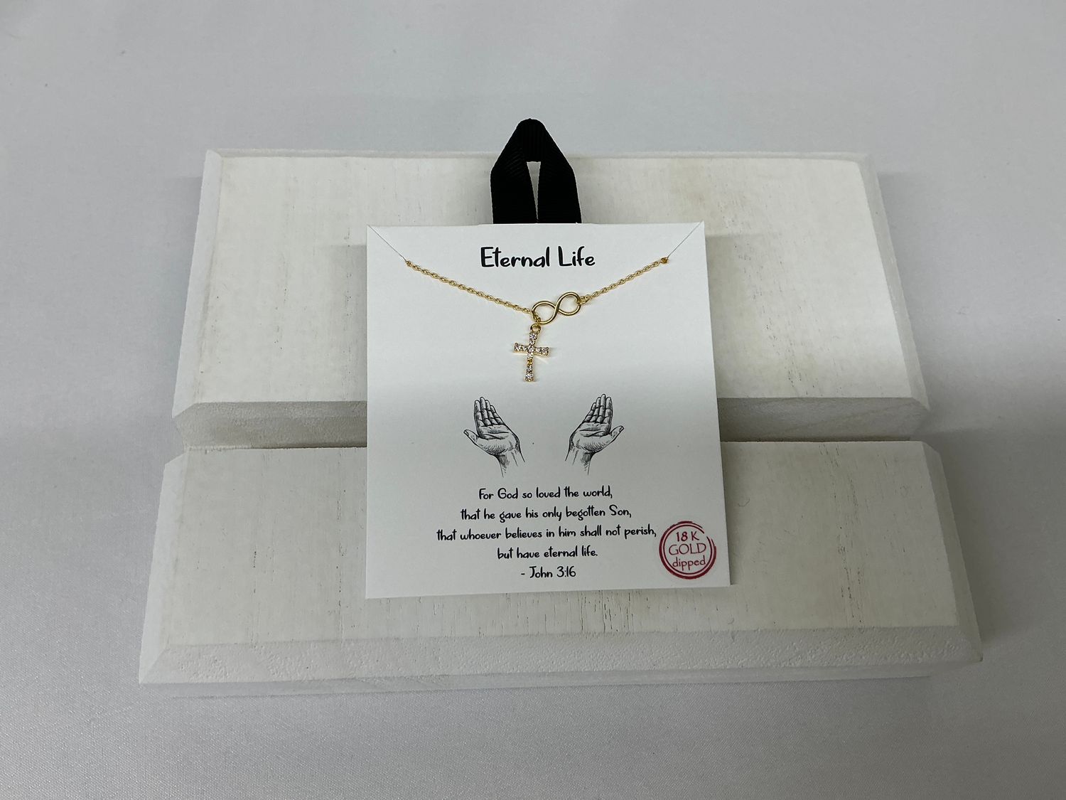 Eternal Life Bible Verse Card Necklace