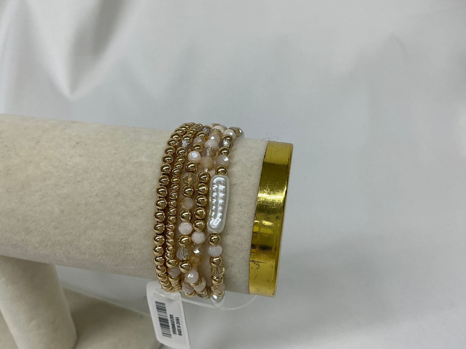Pink Crystal &amp; Pearl Bracelet Stack