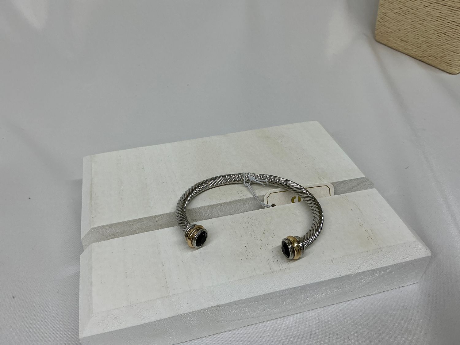 Black Two Tone Cable Bangle