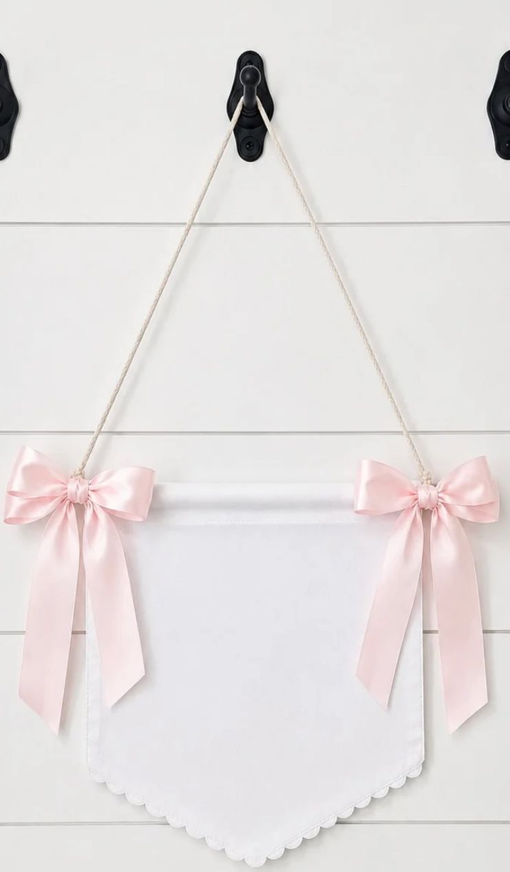 Baby Banner with Ribbon Bows, COLOR: Pink