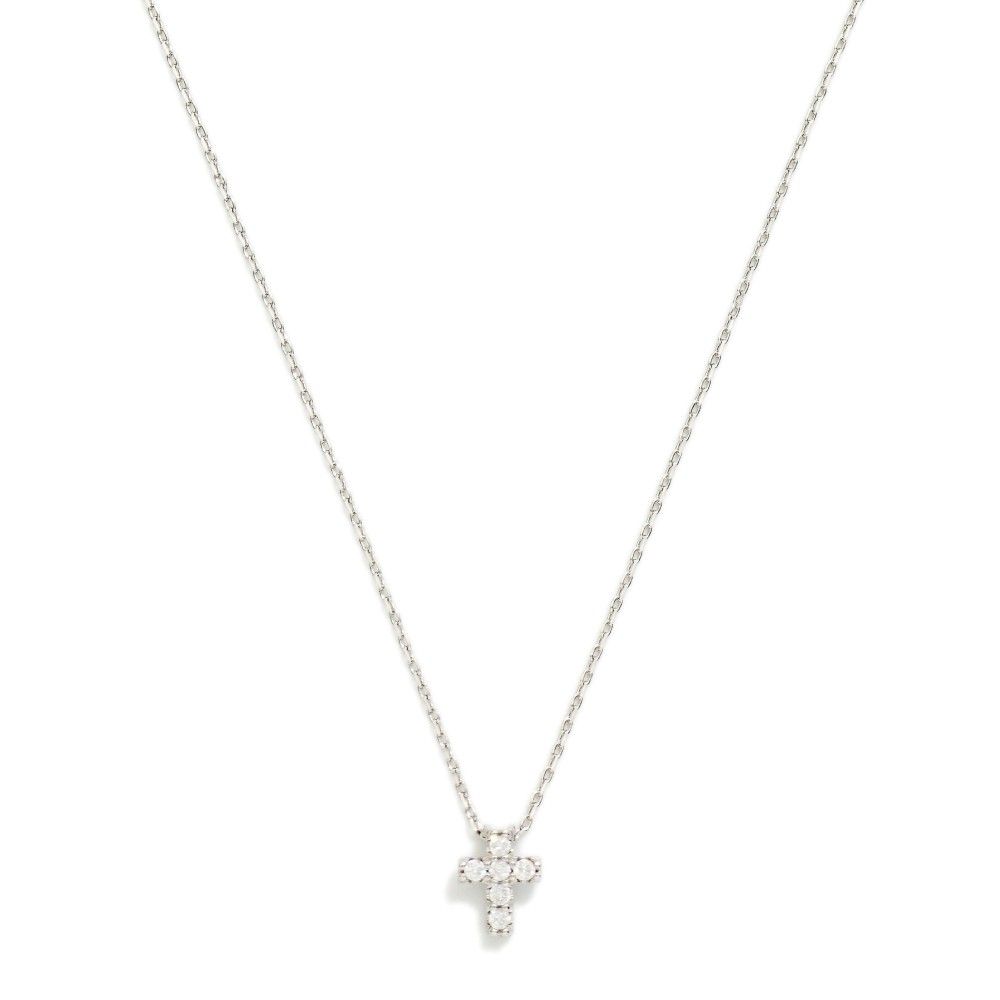 Dainty Silver Cross Necklace