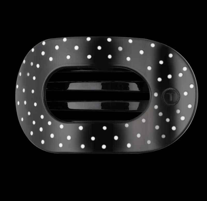 Black Polka Dot - Large Flat Clip
