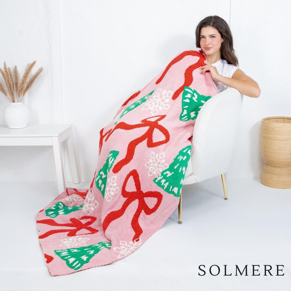 Solmere Blanket – Christmas Tree &amp; Bows Blanket
