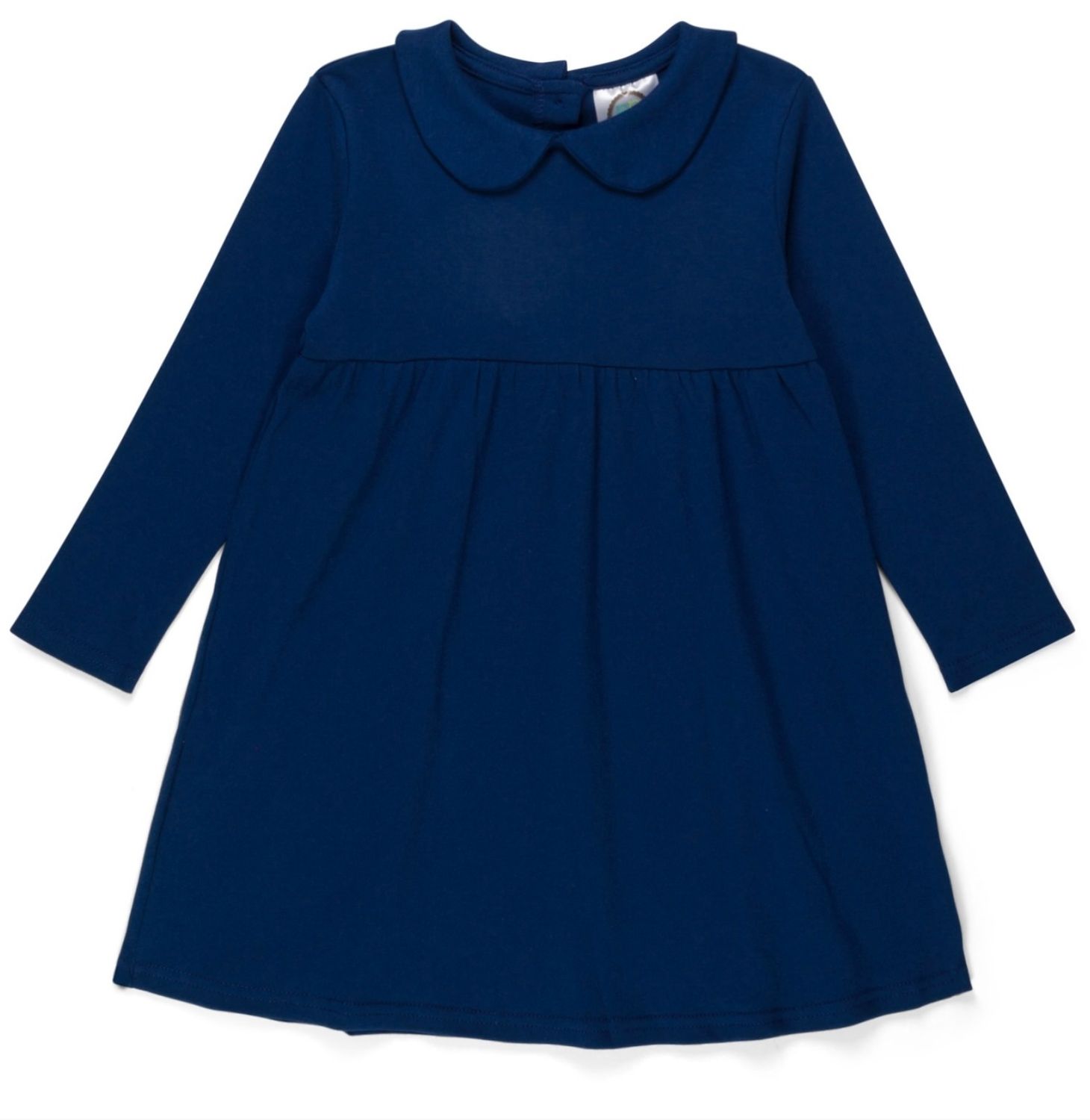 Navy Long Sleeve Peter Can Collar Dress, Size: 12M