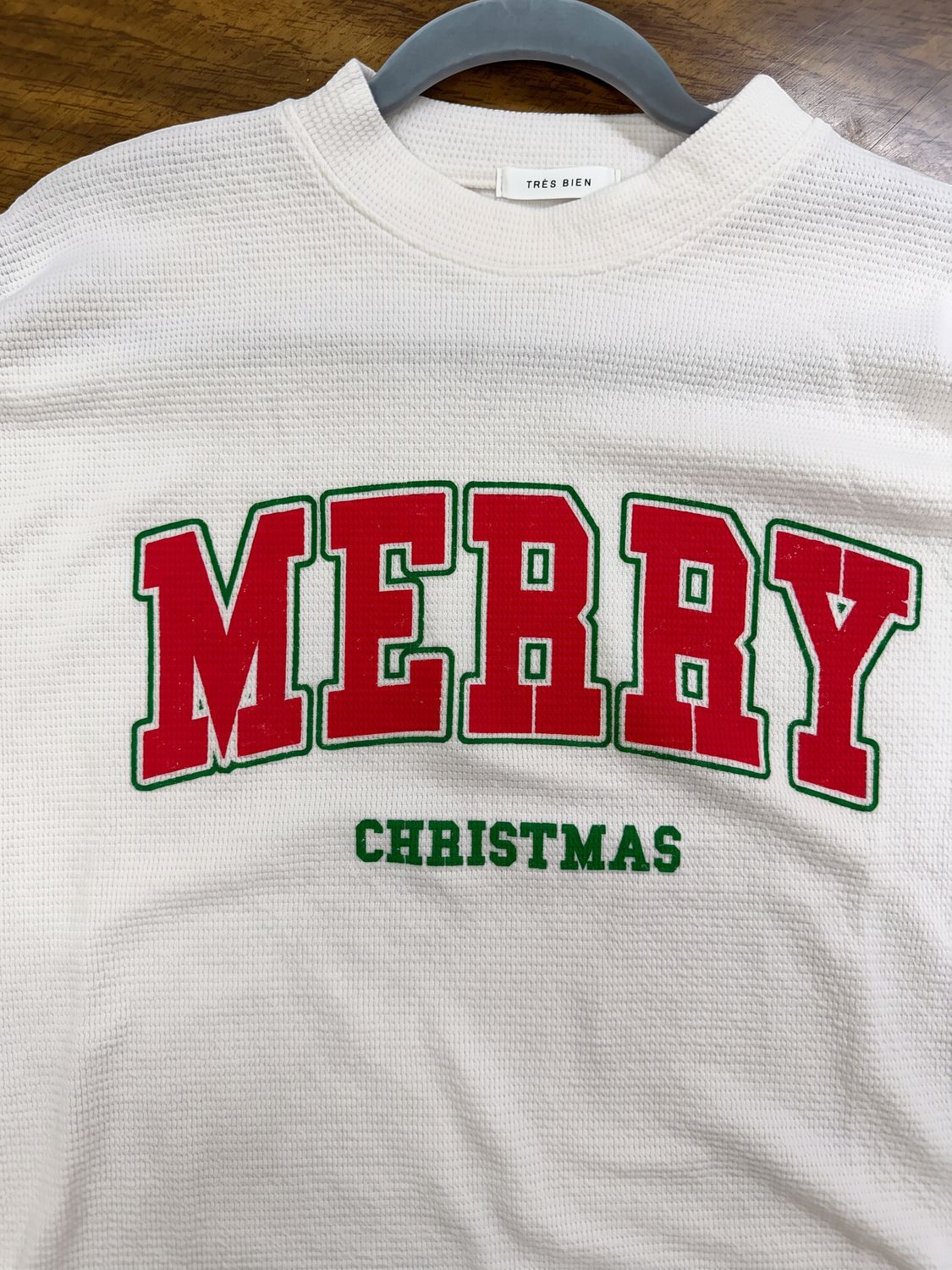 "Merry Christmas" light knit Top