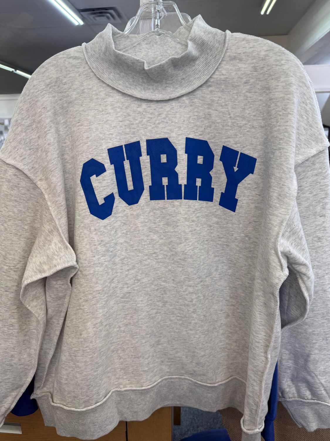 Curry Oversize Reversible Mock Neck Sweatshirt - GREY