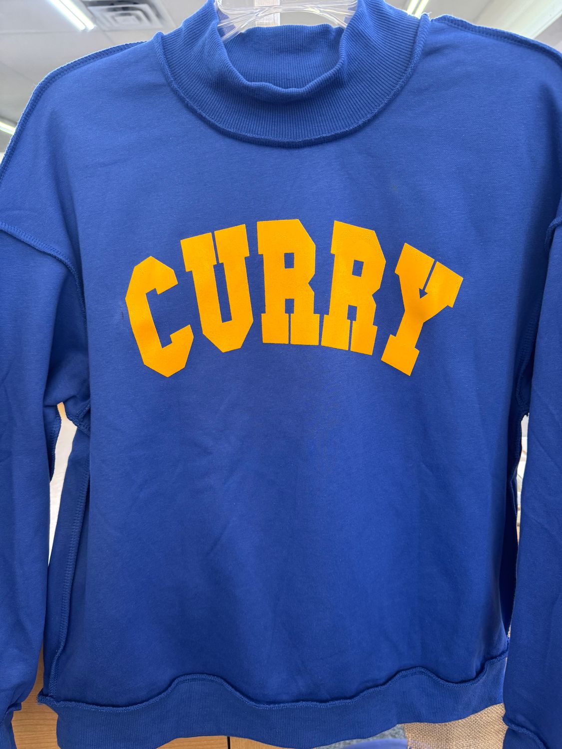 Curry Oversize Reversible Mock Neck Sweatshirt - Blue