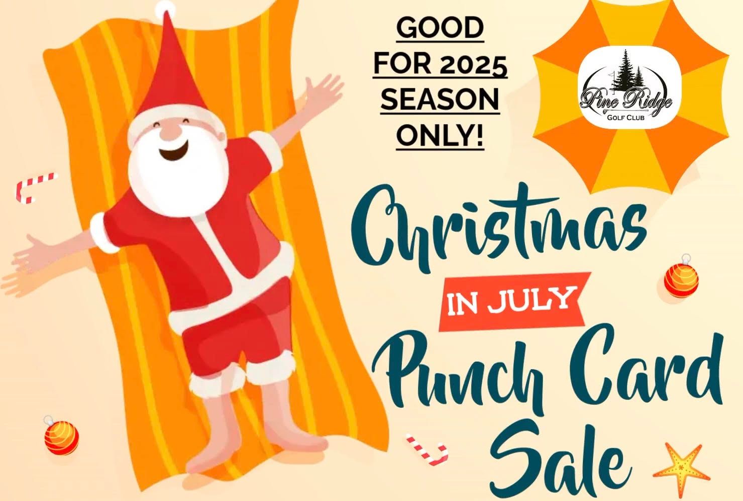 5 ROUNDS OF 9 WITH CART CHRISTMAS IN JULY PUNCH CARD
