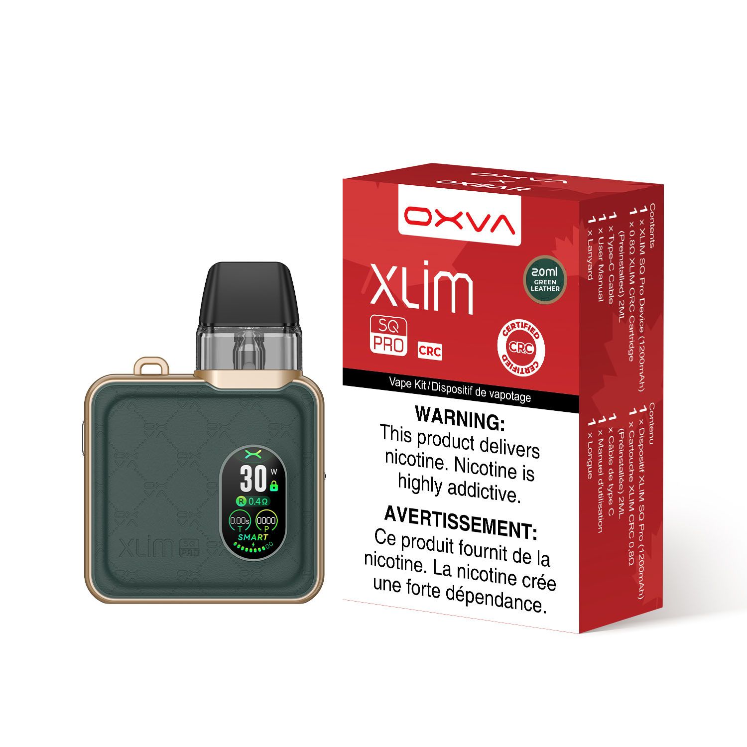 OXVA XLIM SQ PRO Device-, Colour: Green Leather