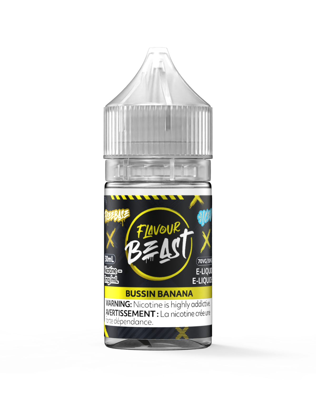 FLAVOUR BEAST FREEBASE-, Flavour: Bussin Banana Iced, [Nicotine] mg/mL: 3mg