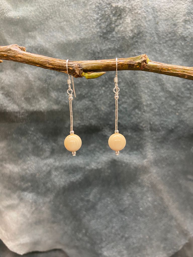 8mm Mammoth Ivory Drop Earring