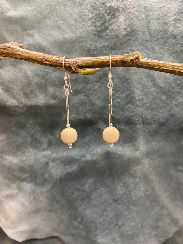 8mm Mammoth Ivory Drop Earring