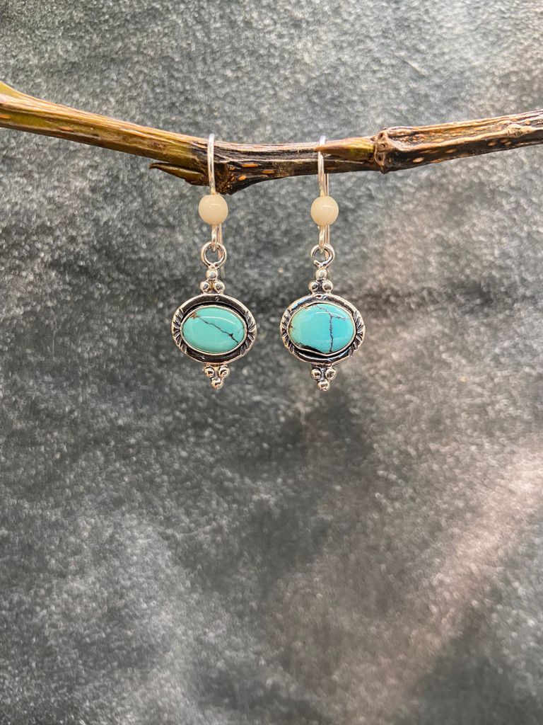 Turquoise Oval Cabochon Earring