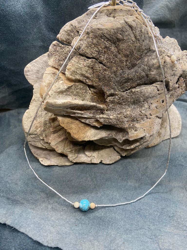 8mm Turquoise Bead Single Strand Necklace