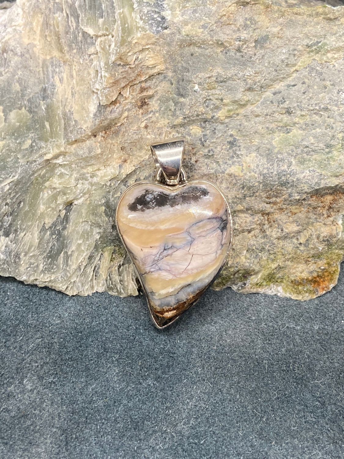 Mammoth Tooth Heart Pendant