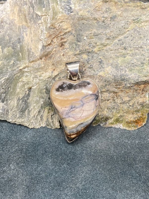 Mammoth Tooth Heart Pendant