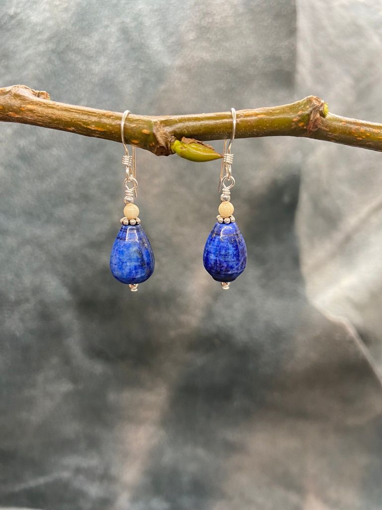 Denim Lapis Bell Dangle