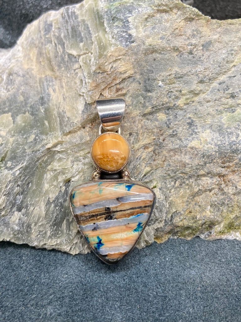 Mammoth Tooth Triangle &amp; Fossil Ivory Pendant