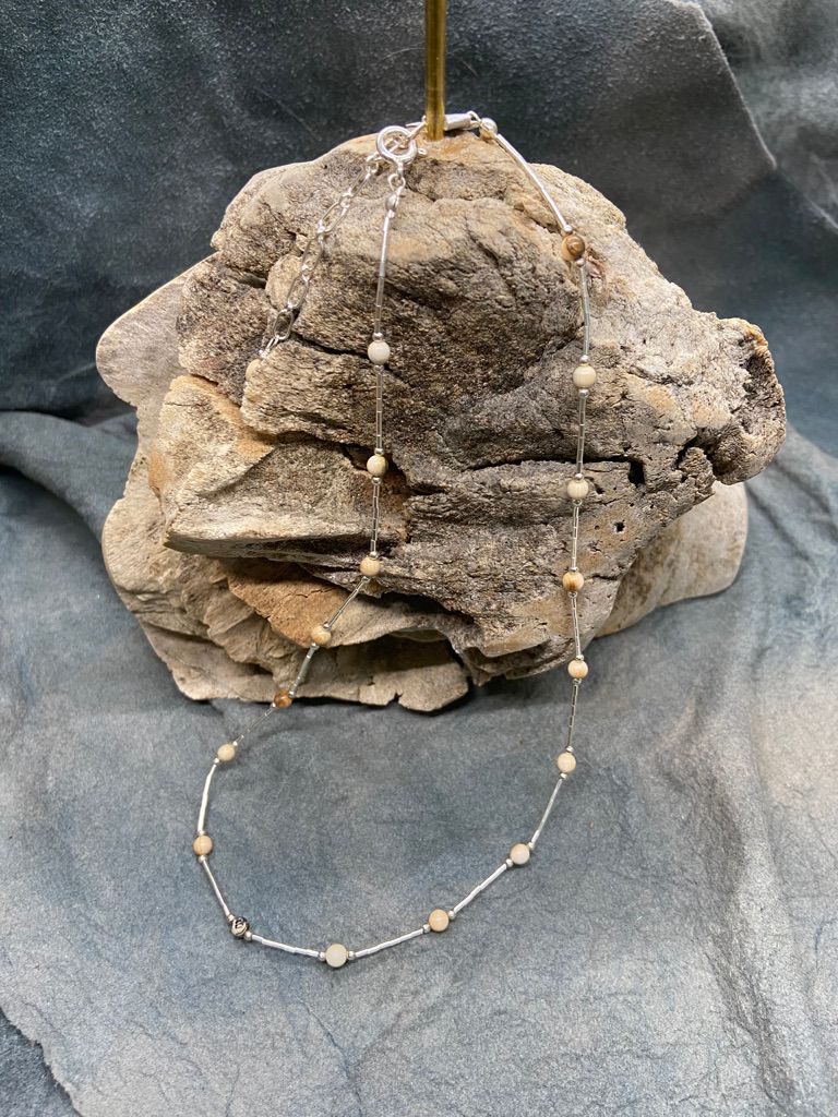 Woolly Mammoth Ivory &amp; Sterling Silver Necklace