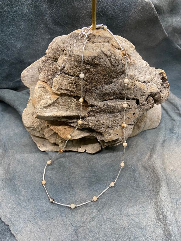 Woolly Mammoth Ivory &amp; Sterling Silver Necklace