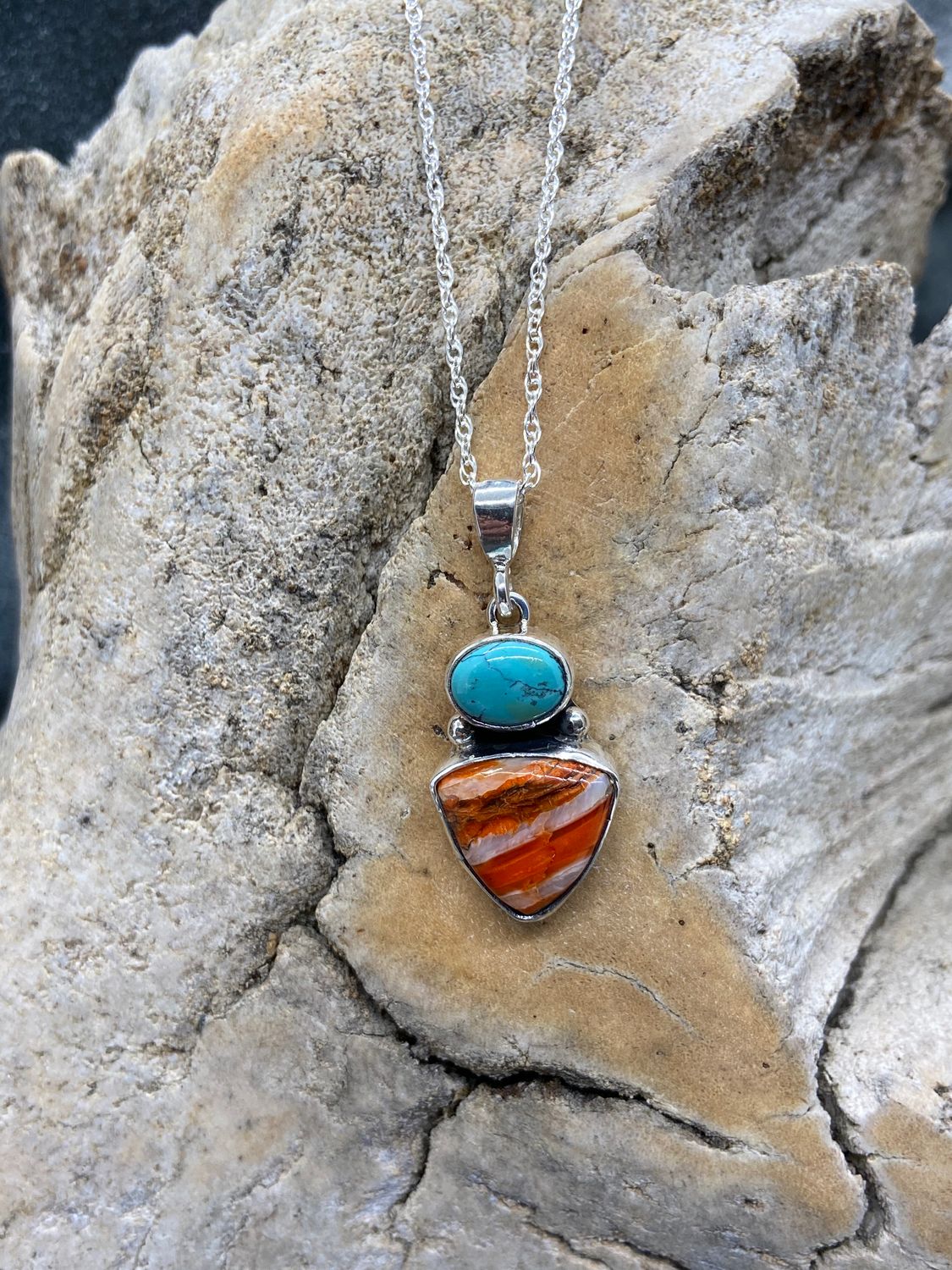 Mammoth Tooth &amp; Turquoise Pendant