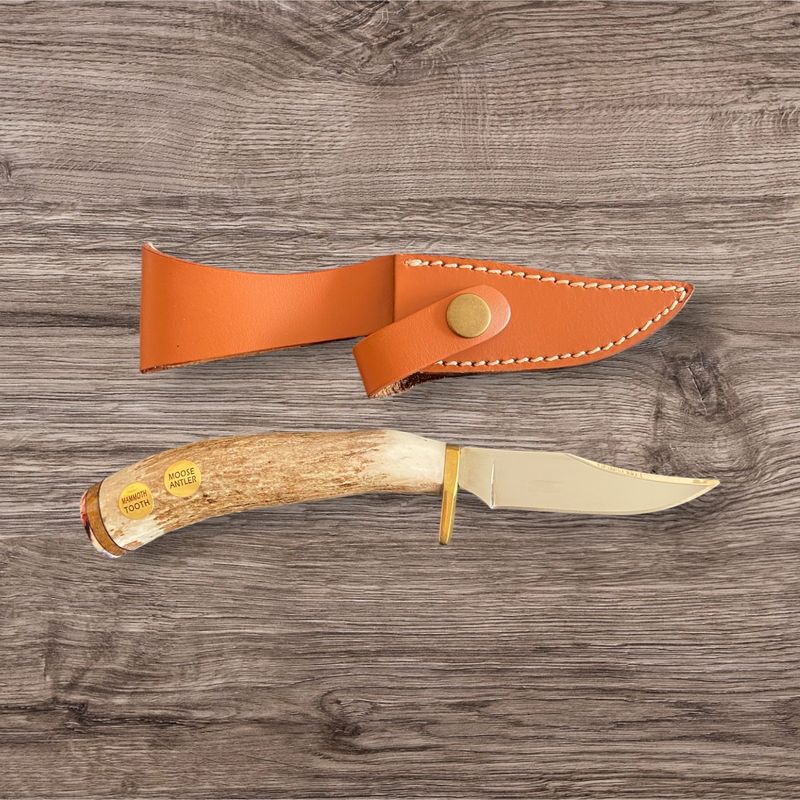 Bob Merry Moose Antler &amp; Mammoth Tooth Clip Point 3