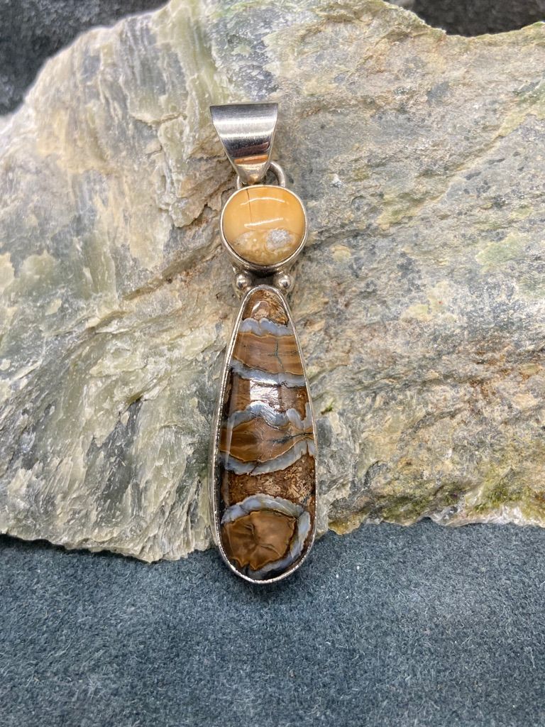 Mammoth Tooth &amp; Fossil Walrus Ivory Pendant