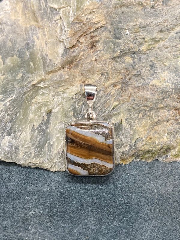 Mammoth Tooth Square Pendant
