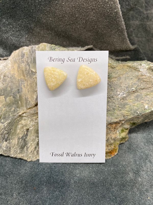 Fossil Walrus Ivory Stud Earrings