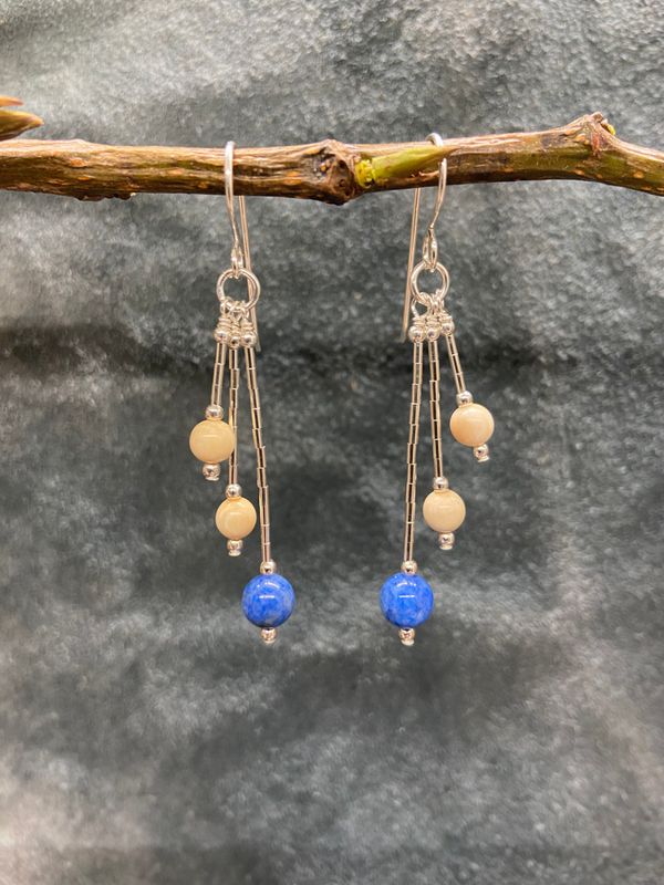 6mm Denim Lapis Bead Triple Strand