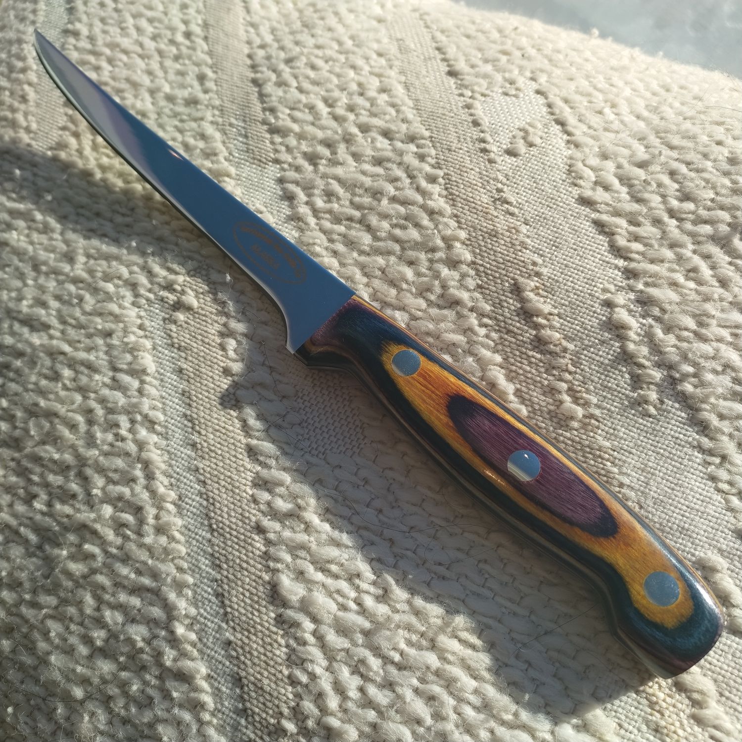 Kachemak Bay Knife Co. Fillet: Maroon, Yellow &amp; Blue